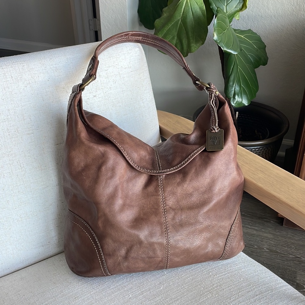 Frye Campus Hobo Walnut Brown Leather Bag / Purse
